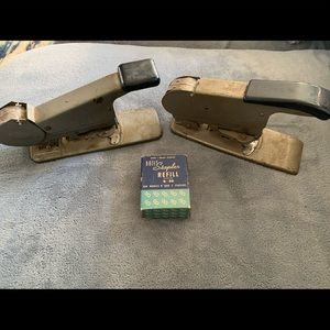 Vintage Bates staplers with refill